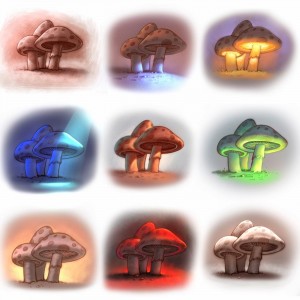 Colored-Mushrooms