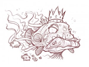 King Fish line art