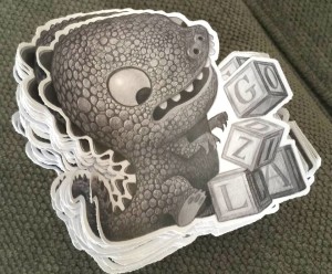 free godzilla sticker comic con give away