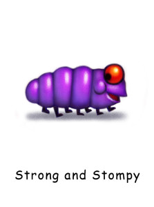 Cute e-books Illustration of a small grub with feet