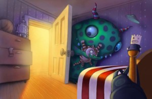 bedroom with monster without child for app